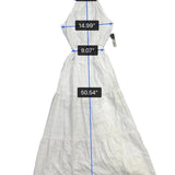 New York & Company Womens White Cotton Halter Maxi Dress With Tie Belt Sz XS