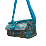 Vera Bradley Women’s Aqua & White Paisley Print Adjustable Strap Lunch Bag