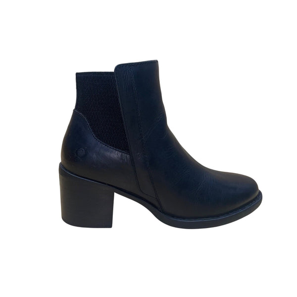 Born Women’s Black Leather Zip Up Closure Henni Chelsea Ankle Boots Size 8.5M