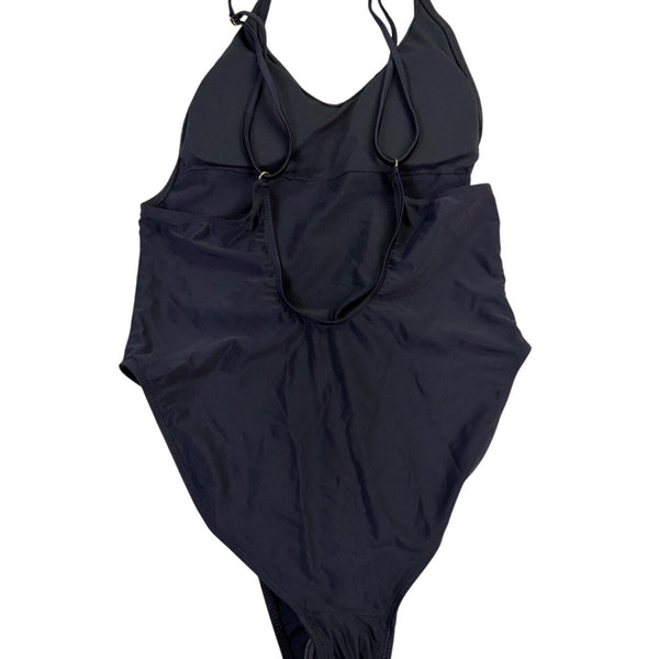 Fashion Nova Womens Black 1-Piece Swimsuit Valerie Deep Scoop Size L