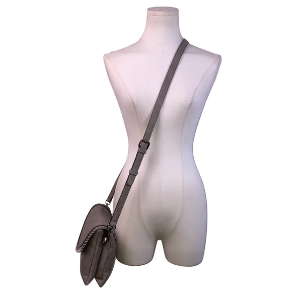 Jen & Co Women’s Gray Faux Leather With Adjustable Strap Crossbody Bag