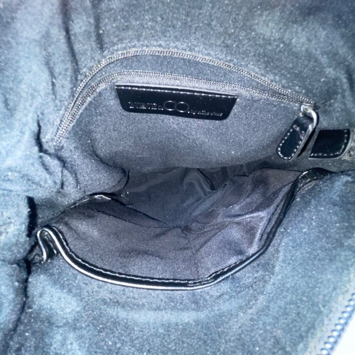 Nine & Co Women’s Black Nylon With Front Pockets Adjustable Strap Crossbody Bag