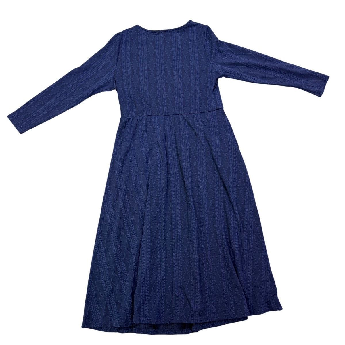 Bloomchic Womens Navy Fit & Flare Long Sleeve Midi Dress Size 14-16