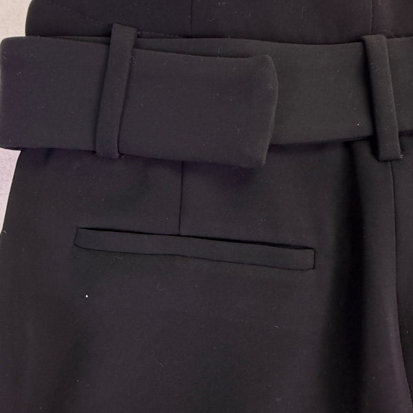 Michael Kors Women Black Wide Leg Belted Cropped Pants Size 6