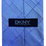 DKNY Mens Blue 100% Silk Plaid Neck Tie Made In USA Elegant Business Accessory