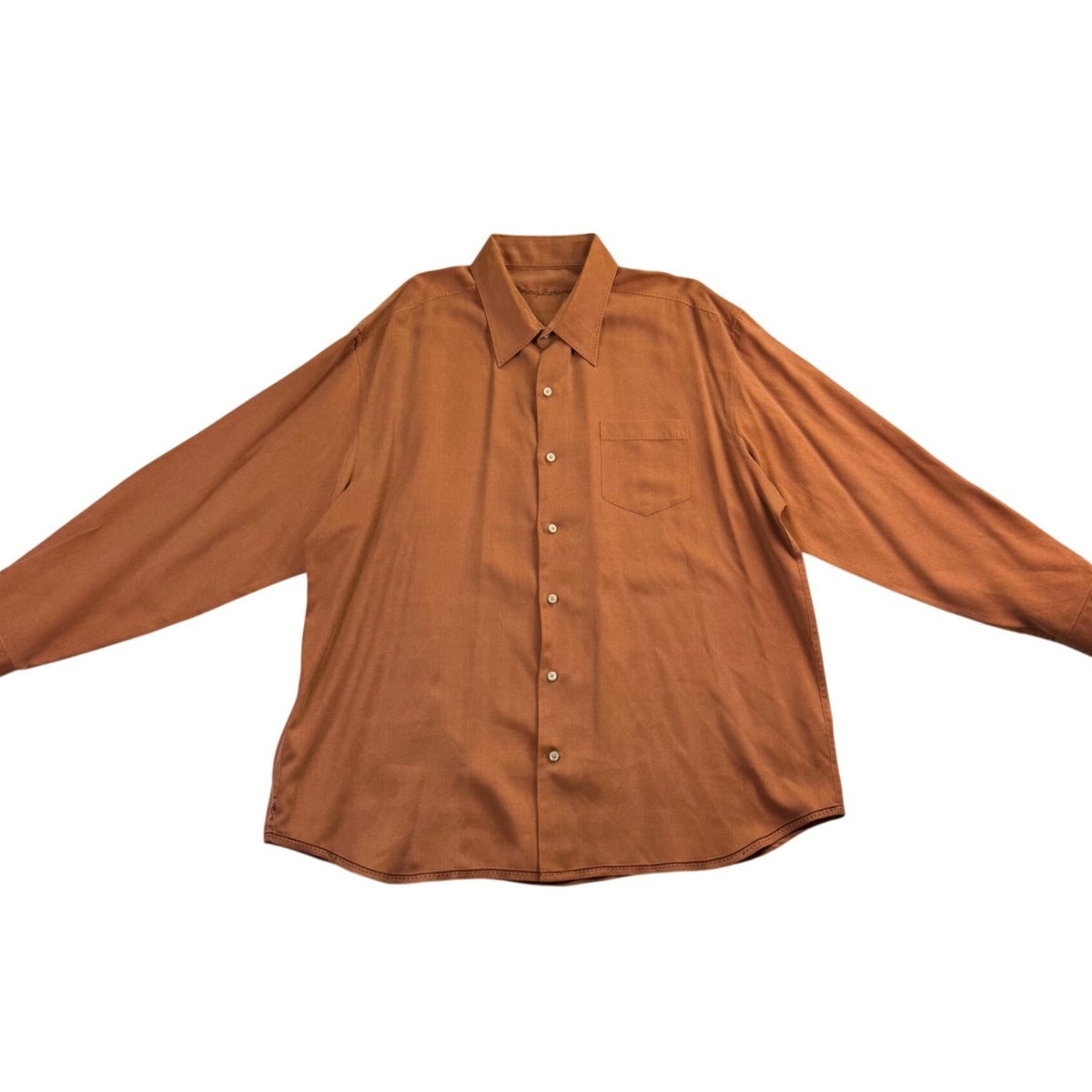 Tommy Bahama Mens Brown Button-Up Long Sleeve Shirt Size XXL