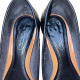Talbots Women’s Black Leather Gold Chain Slip-On Primo5 Heeled Loafers Size 6M