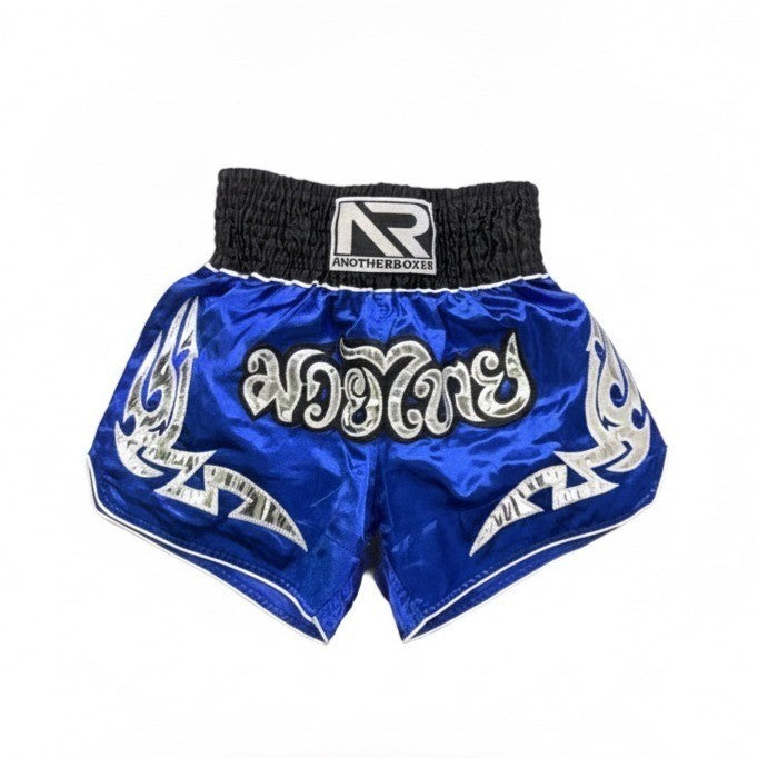 Anotherboxer Mens Blue Muay Thai Boxing Shorts Traditional Gym Wear Sz M