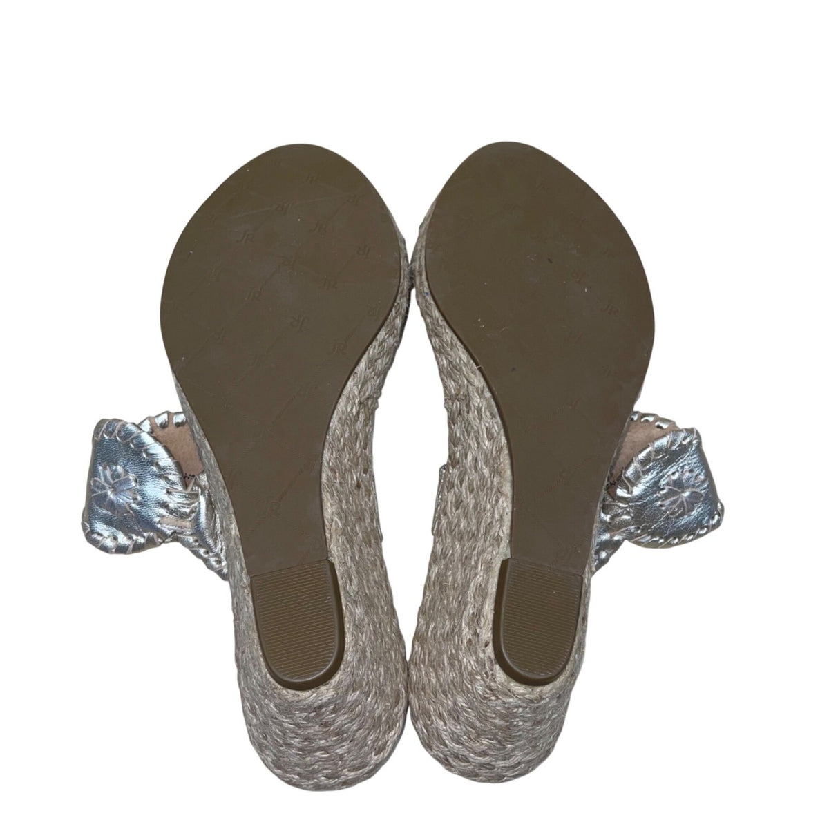 Jack Rogers Women’s Gold Metallic Floral Design Open Toe Wedge Sandals Size 8M