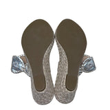 Jack Rogers Women’s Gold Metallic Floral Design Open Toe Wedge Sandals Size 8M