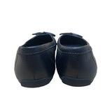 LL Bean Women’s Black Leather Bow Accent Classic Slip-On Ballet Flats Size 8M