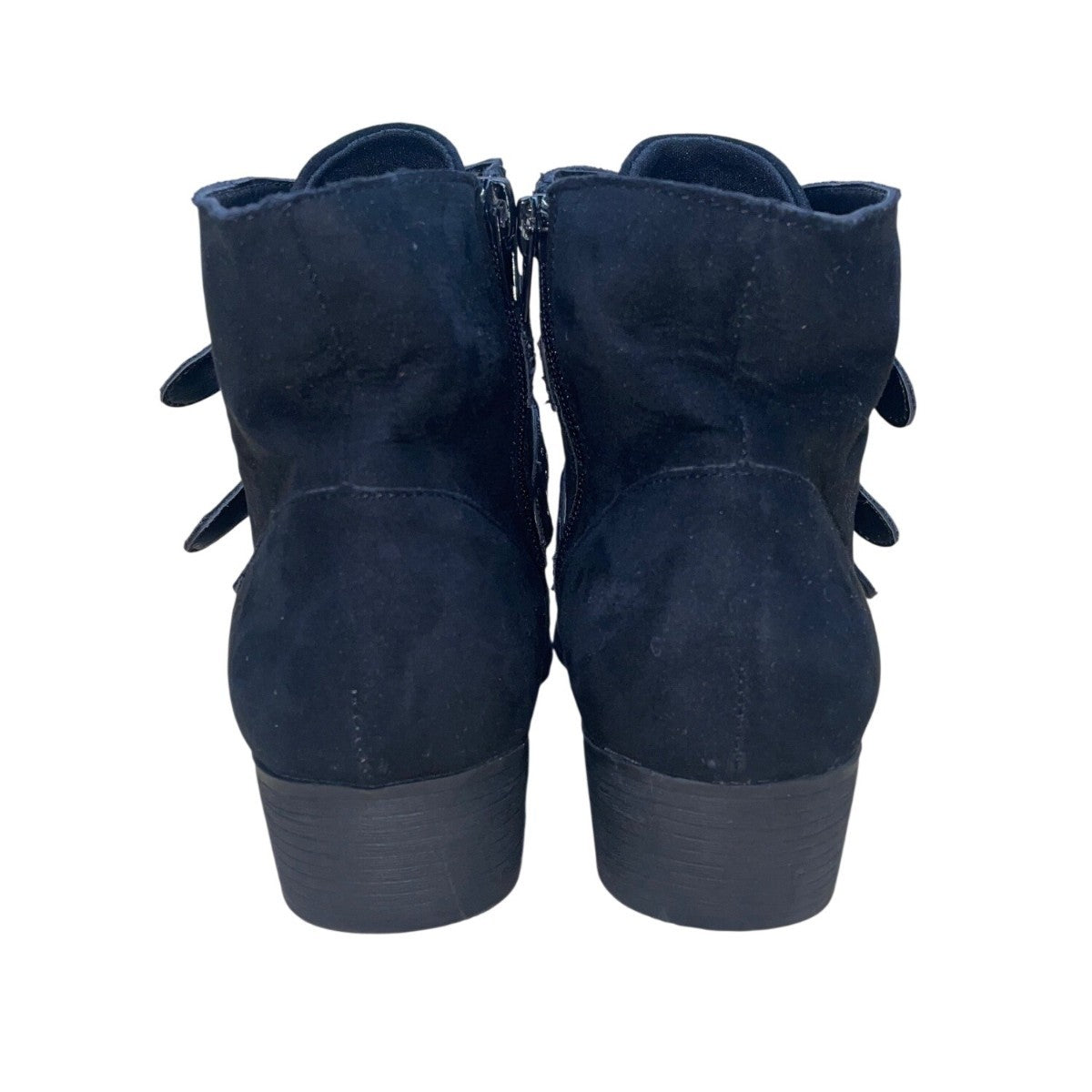 Ana Women’s Black Faux Suede Buckle Strap Memory Foam Ankle Booties Size 10M