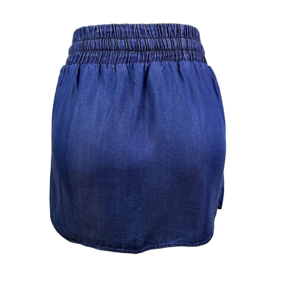 Zara Basic Womens Blue Lyocell Mini Skirt With Pockets Stylish Sz M 28