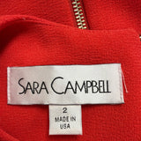 Sara Campbell Womens Red Polyester 3/4 Bell Sleeve Shift Dress Size 2
