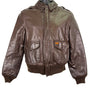 Vintage 80's Avirex Mens Brown Leather Bomber Jacket Ribbed Trim Pocketed Sz 38