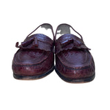 Johnston & Murphy Men’s Burgundy Leather Woven Tassel Loafer Shoes Sz 11.5M