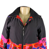 Nikita Womens Black & Floral Hooded Jacket Medium Weatherproof Stylish Design M