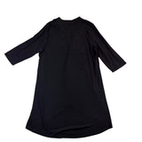 Naggoo Womens Black Stretch Midi Tunic Dress V-Neck Three-Quarter Sleeve Sz XL
