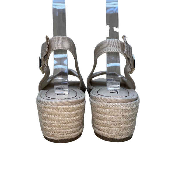 LifeStride Women’s Beige Espadrille Slingback Wedge Socialite Sandals Size 8.5M