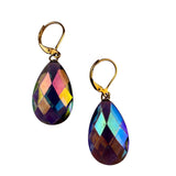 Joan Rivers Womens Multicolor Crystal Dangle Earrings Gold Tone Hooks Long
