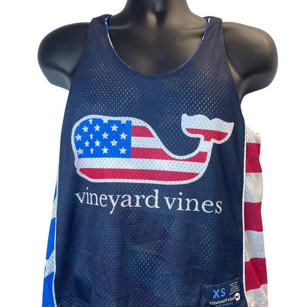 Vineyard Vines Men’s Patriotic Mesh Tank Top With American Flag Sz XS