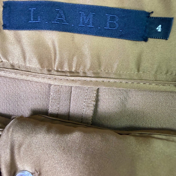 L.A.M.B Womens Camel Wide-Leg Dress Pants Size 4