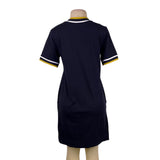 Cotelac Women’s Black Shirt Dress Size 0 Yellow/White Trim Short Sleeve Casual