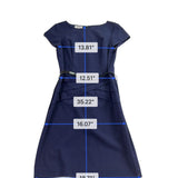 Jones Studio Womens Navy Dress With Belt Modest Yet Stylish Look Size 4