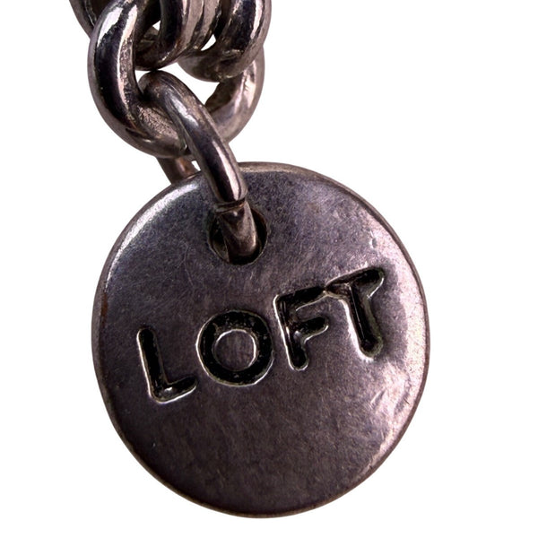 Loft Womens Silver Tone Mixed Stone Long Necklace Adjustable Style Jewelry