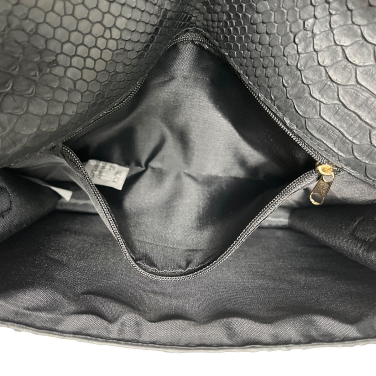 Elizabeth Grant Black Crossbody Purse Python Print Gold Chain Strap Sz S - New