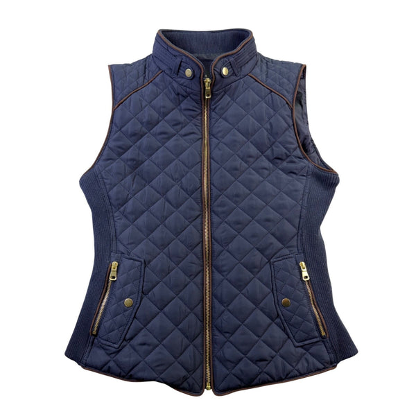 Love Tree Womens Navy Quilted Sleeveless Zip-Up Vest Size S