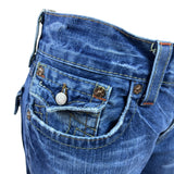 True Religion Womens Embroidered Bootcut Jeans Section Billy Medium Wash