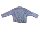 Free People Womens Blue Quilted Cotton Jacket Zip Front Lightweight Casual Sz S