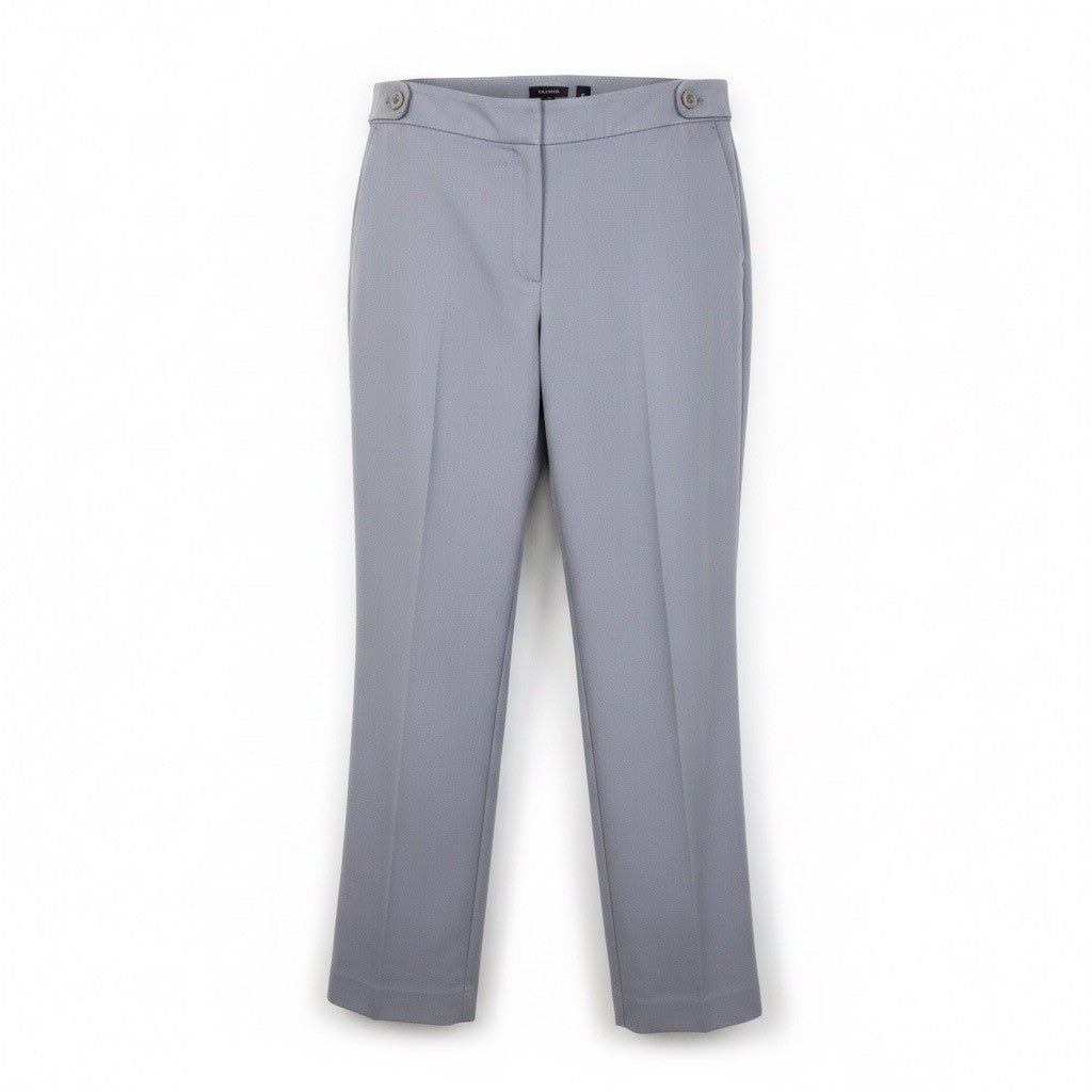 Ann Taylor Womens Light Gray Dress Pants Flat Front Button Details  Size 12