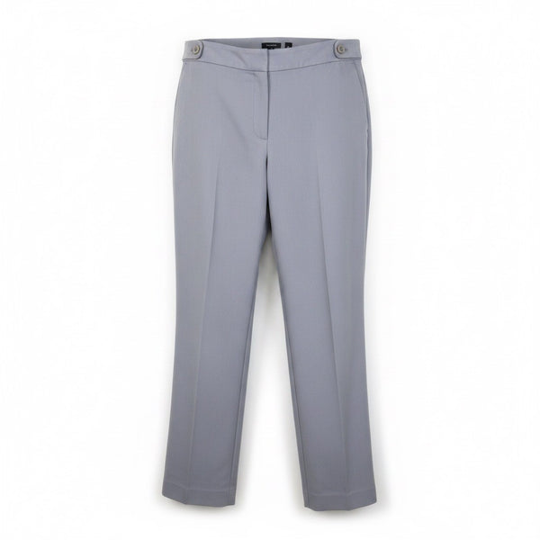 Ann Taylor Womens Light Gray Dress Pants Flat Front Button Details  Size 12