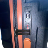 Tilymol Black & Orange Telescopic Handle TSA Lock Hard-Shell Spinner Luggage