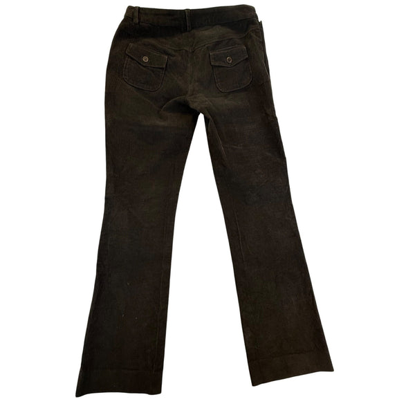 D&G Women’s Brown Cotton Corduroy Flared Pants Button Pockets Italy