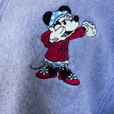 Disney Women’s Blue Minnie Mouse Embroidered Long Loungewear Zippered Sz M - New