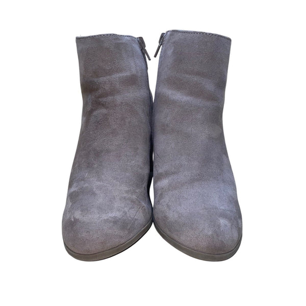 Lauren Conrad Women’s Taupe Faux Suede Block Heel Rose Hip Ankle Boots Size 8