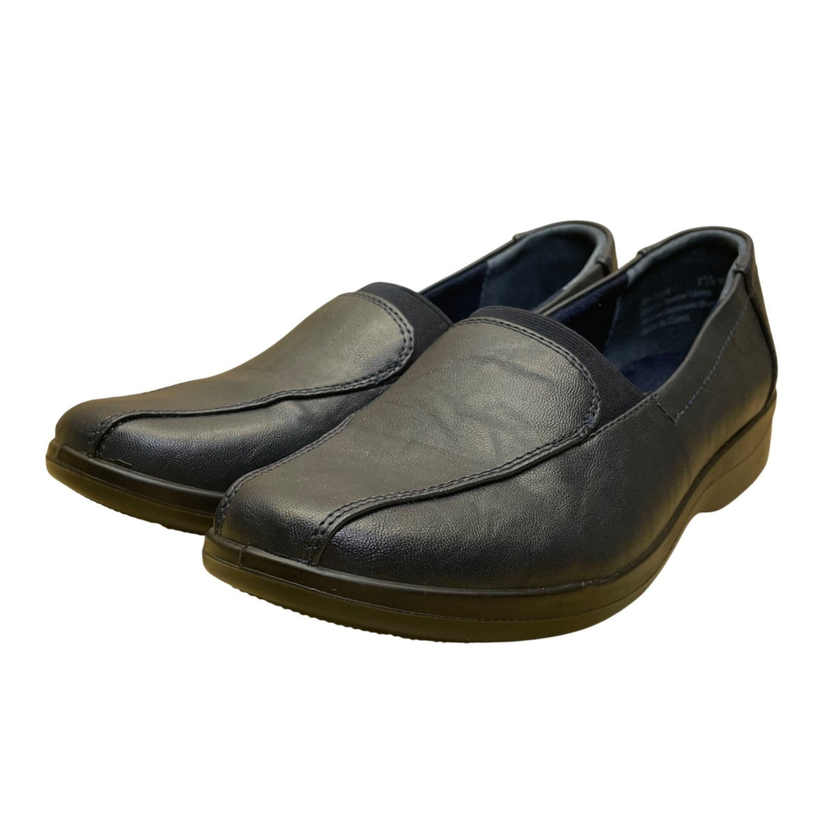 Easy Street Women’s Navy Blue Faux The Ultimate Slip-On Leather Loafers 7.5M