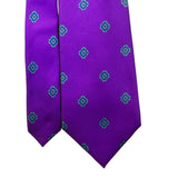 Marc Jeffries Men’s Purple & Blue Silk Tie With Geometric Diamond Design
