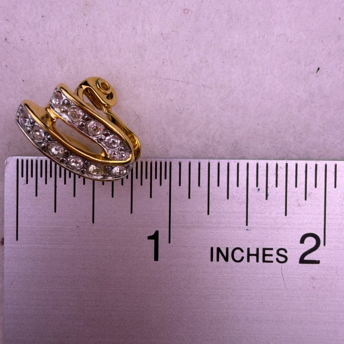 Monet Womens Gold Tone Rhinestone Clip-On Earrings Vintage Jewelry