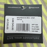 Eddie Bauer Womens Yellow & Gray Cotton Striped Short Sleeve T-Shirt Size L