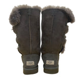 UGG Women’s Gray Suede Shearling-Lined Warm Button-Up Tall Boots Size 6