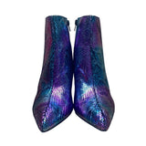 Betsey Johnson Women’s Purple Faux Snakeskin Albaa Ankle Heeled Booties Size 8M