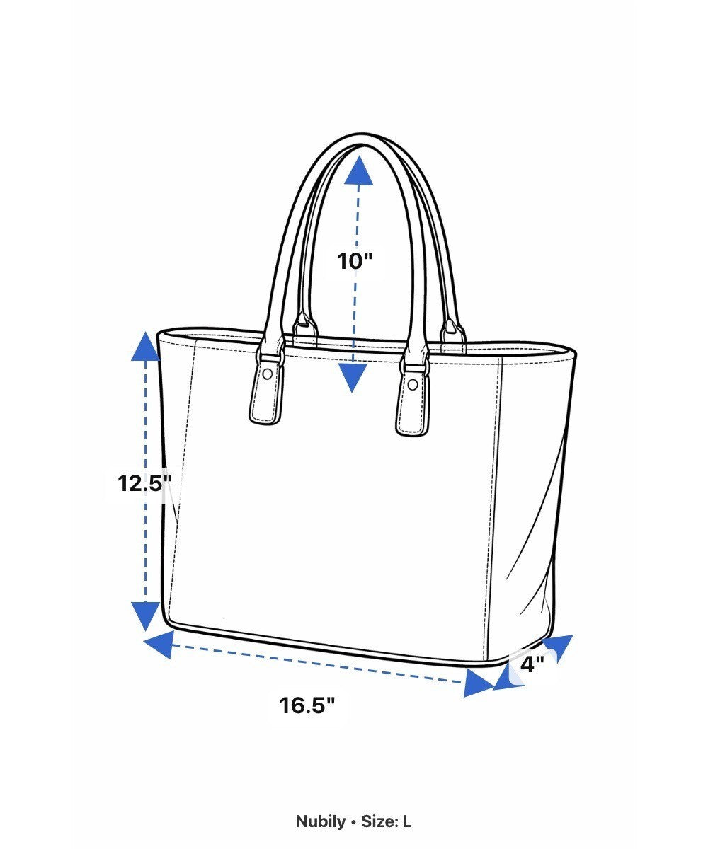 Nubily Women’s Lavender Faux Leather With Long Straps Zipper Pocket Laptop Tote