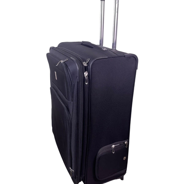 Delsey Unisex Black Expandable Spinner Wheels Rolling Travel Suitcase  Luggage