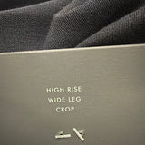 Banana Republic Womens Navy High-Rise Wide-Leg Cropped Pants Size 6L