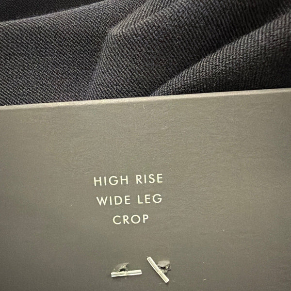 Banana Republic Womens Navy High-Rise Wide-Leg Cropped Pants Size 6L