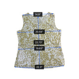 Joan Rivers Womens Beige & White Leopard Print & Sequin Sleeveless Top Size L
